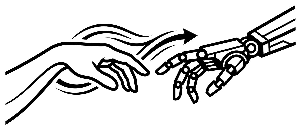 A human hand passing motion to a robot hand